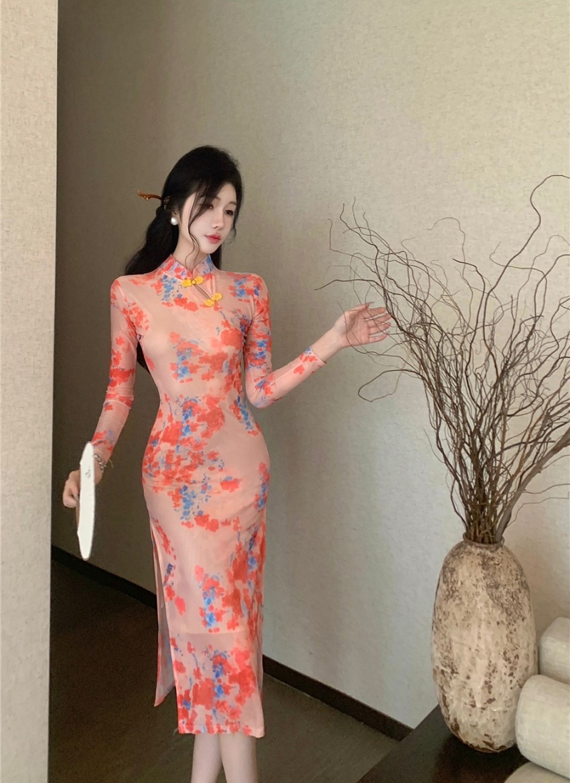 Special modern cheongsam elegant perform dress for women