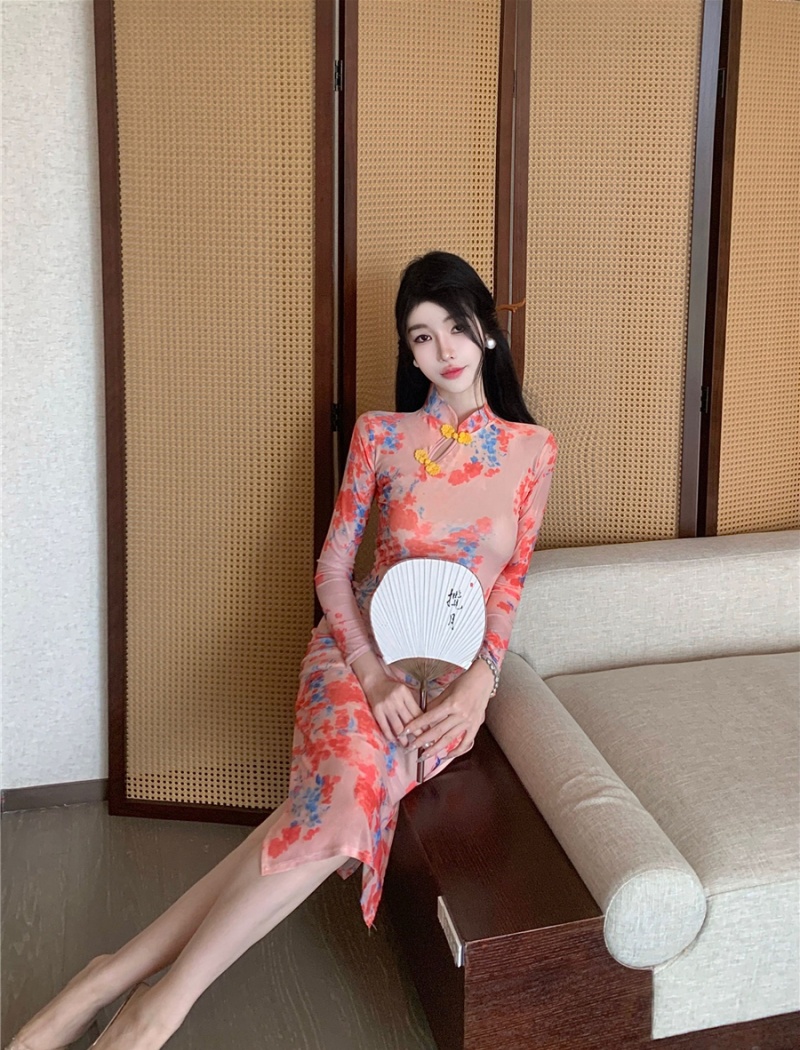 Special modern cheongsam elegant perform dress for women