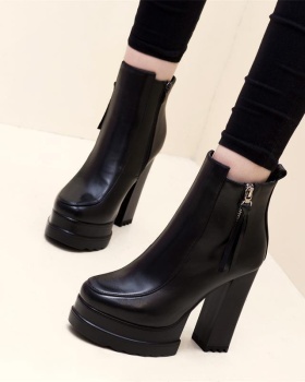 Thick crust thick short boots high-heeled fashion platform