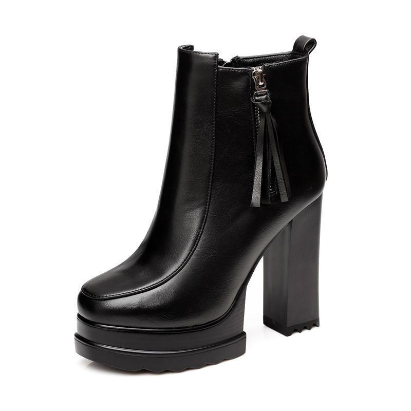 Thick crust thick short boots high-heeled fashion platform