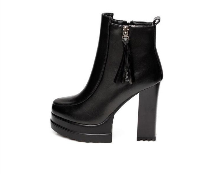 Thick crust thick short boots high-heeled fashion platform