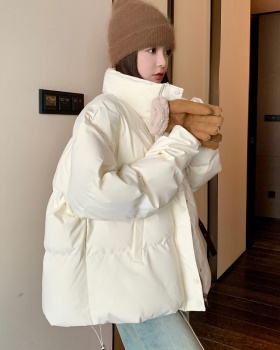 Korean style white winter short down cotton coat