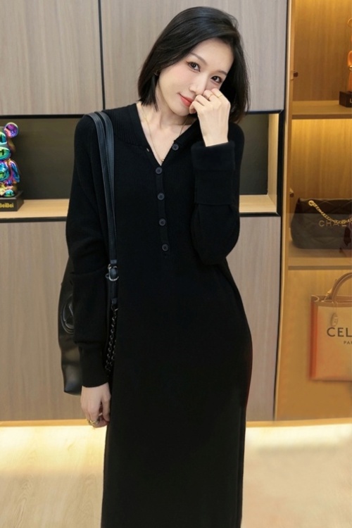 Autumn and winter dress bottoming long dress for women