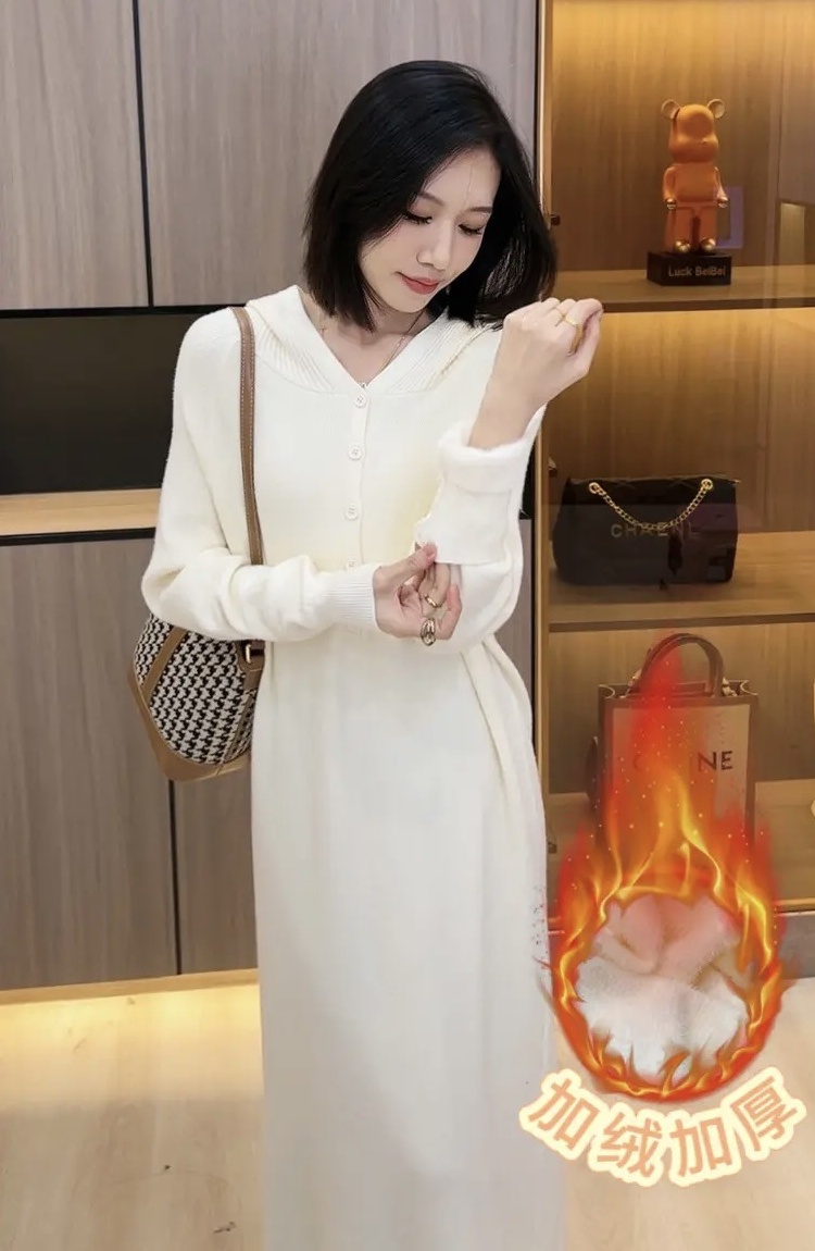 Autumn and winter dress bottoming long dress for women