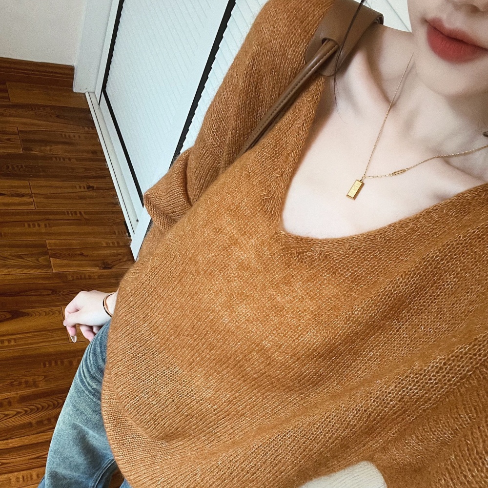 Korean style sweater V-neck tops for women