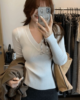 All-match long sleeve sweater pit stripe bottoming shirt