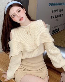 Autumn and winter niche sweater strapless bottoming shirt