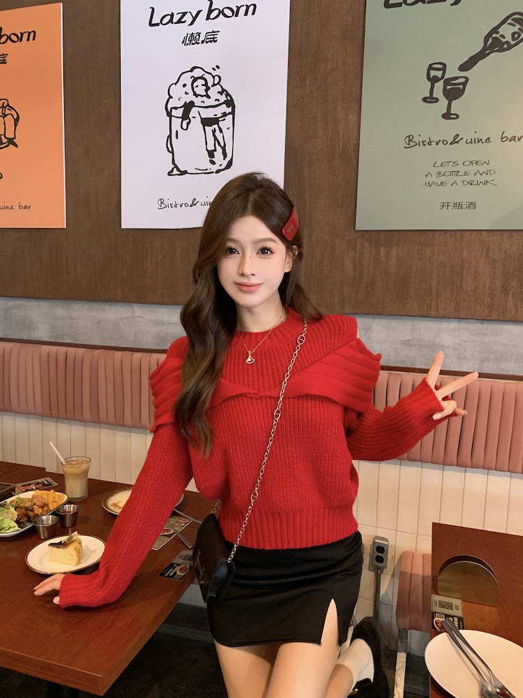 Autumn and winter niche sweater strapless bottoming shirt