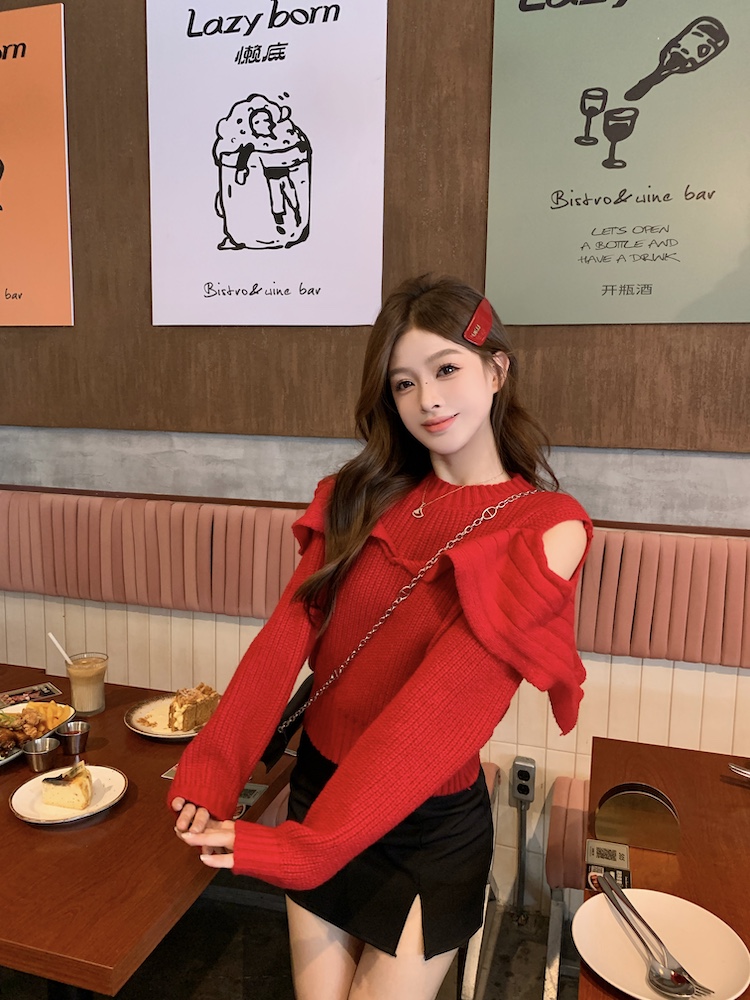 Autumn and winter niche sweater strapless bottoming shirt