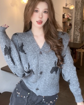 Autumn and winter tops V-neck sweater for women