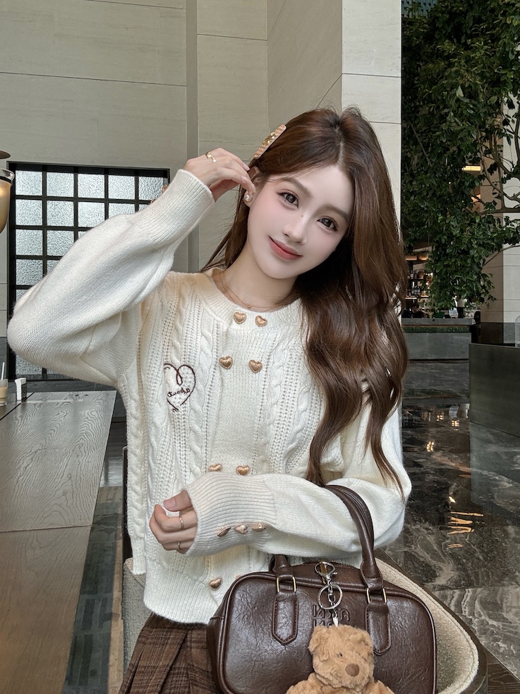 Small fellow temperament cardigan autumn and winter tops for women