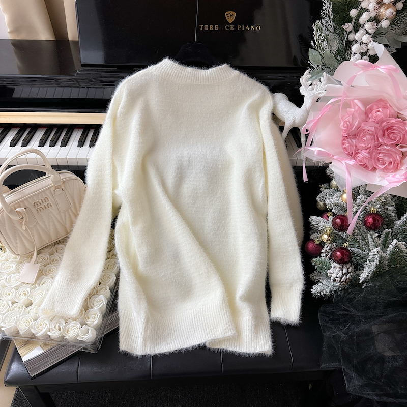 Mink hair pullover cubs tops knitted rabbit sweater