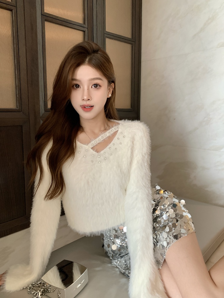 Imitation of mink velvet bottoming shirt sweater for women