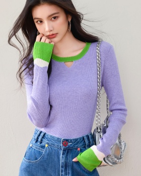 Slim fashion sweater hollow tops for women