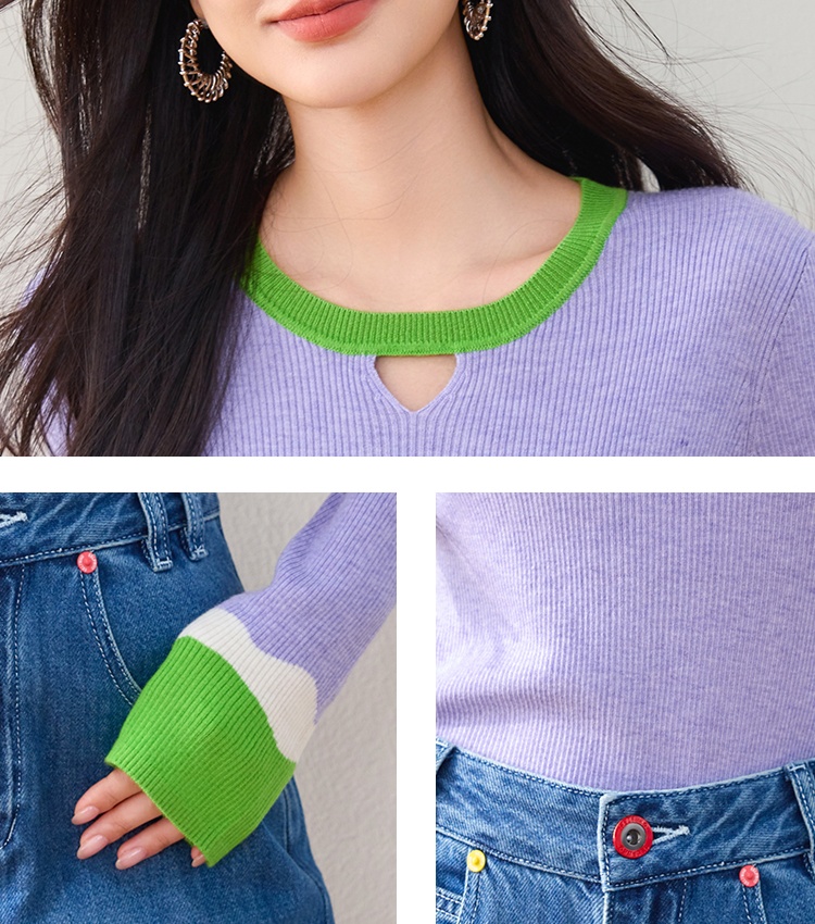 Slim fashion sweater hollow tops for women