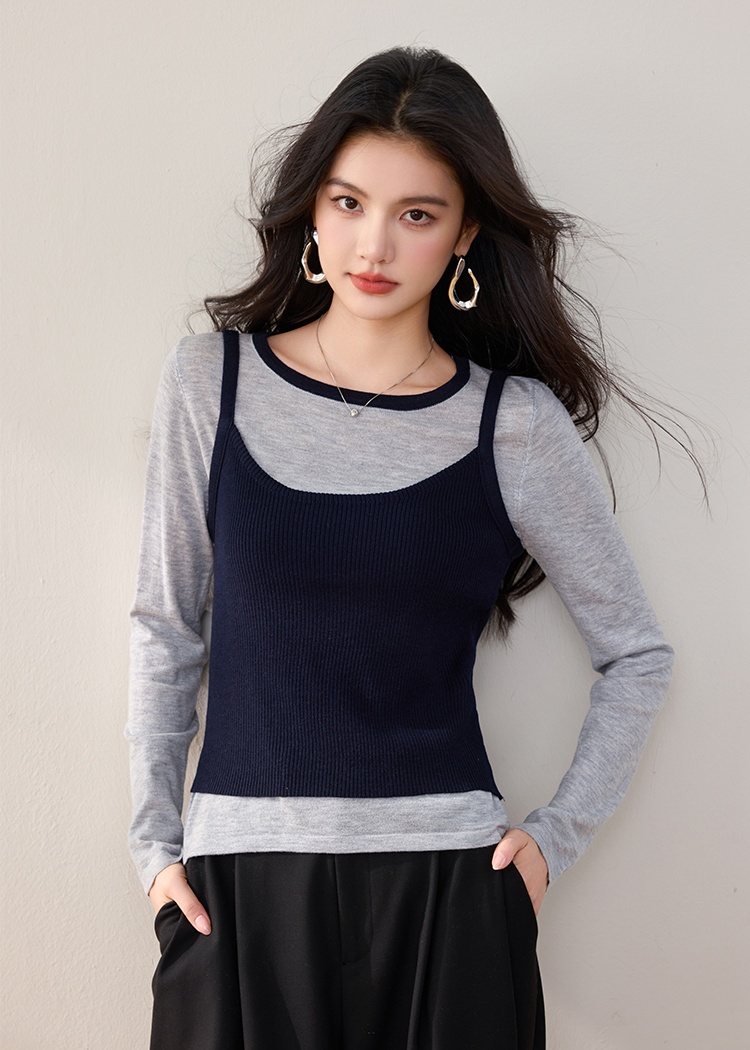 Slim sweater inside the ride tops 2pcs set