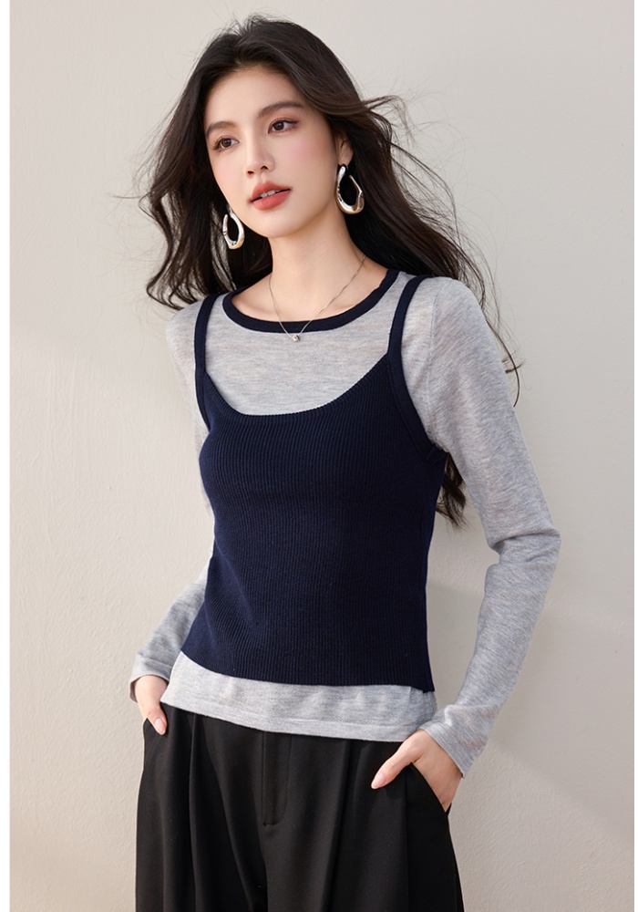 Slim sweater inside the ride tops 2pcs set