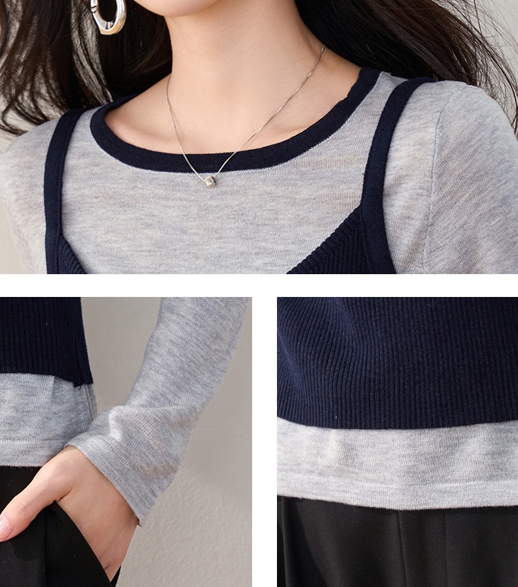 Slim sweater inside the ride tops 2pcs set