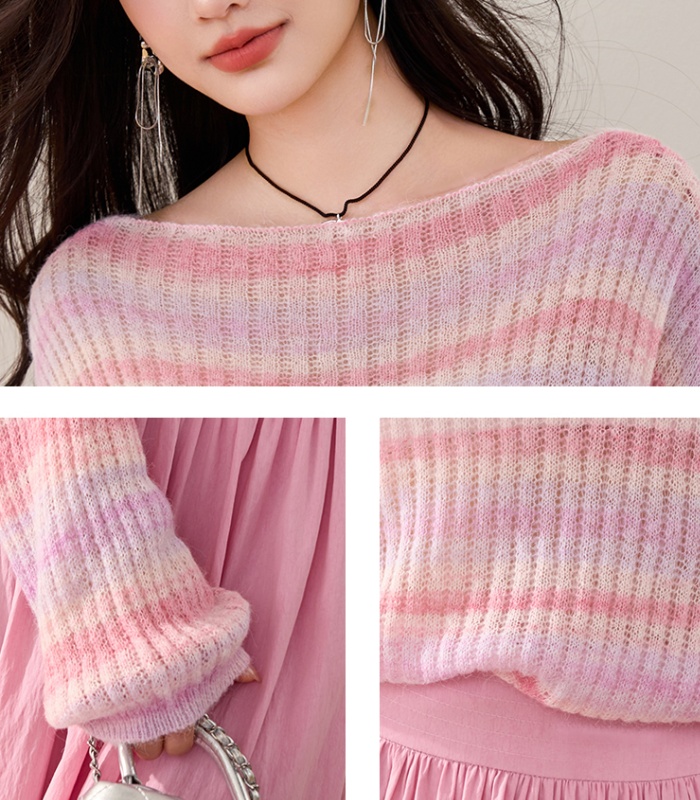 Pullover long sleeve tops short sweater for women