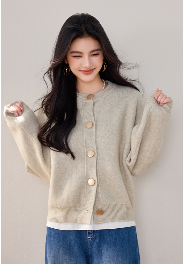 Autumn and winter lazy cardigan knitted tops