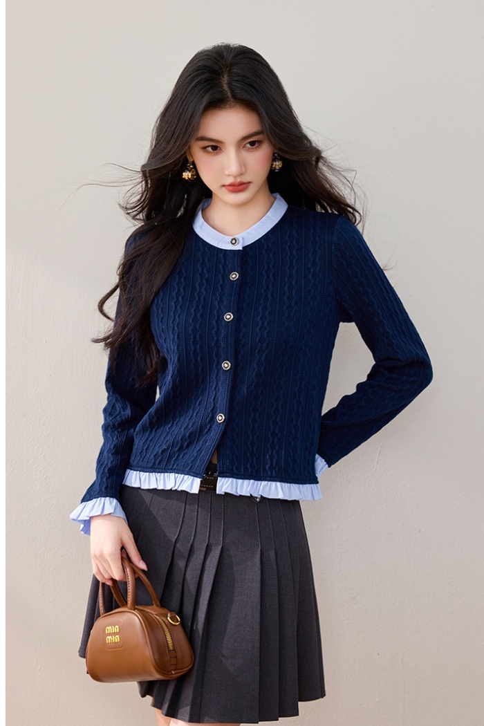 Slim sweater mixed colors cardigan for women