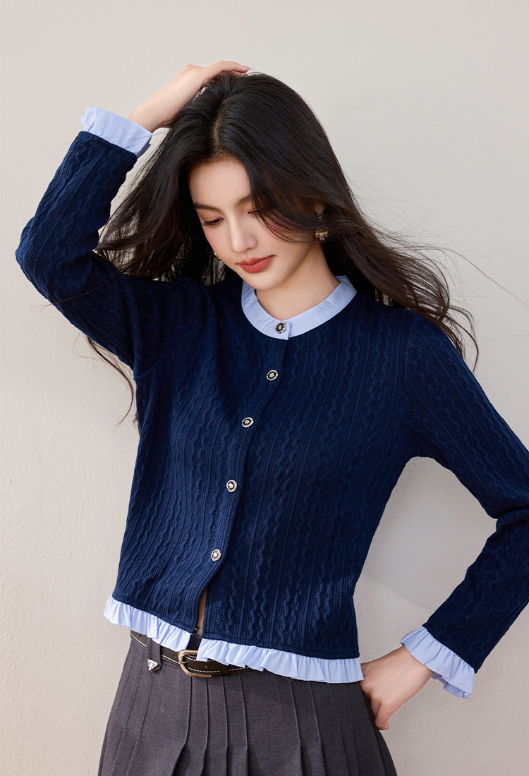 Slim sweater mixed colors cardigan for women