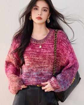 Knitted long sleeve sweater autumn tops for women