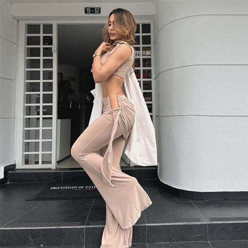 Sexy long pants tops a set for women