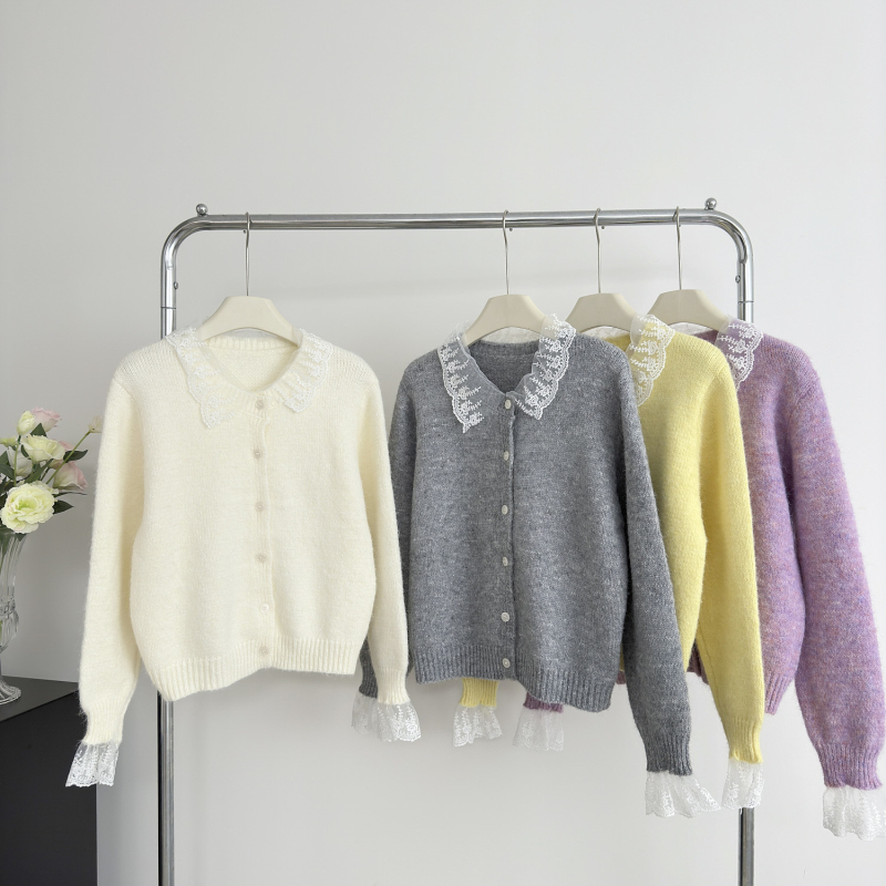 Knitted tender coat loose France style sweater for women