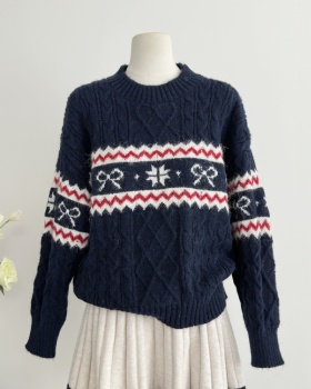 Autumn and winter round neck tops loose sweater