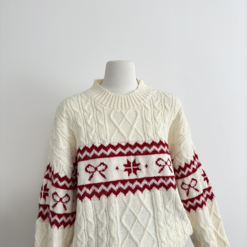 Autumn and winter round neck tops loose sweater