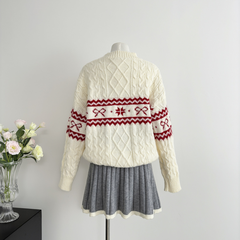 Autumn and winter round neck tops loose sweater