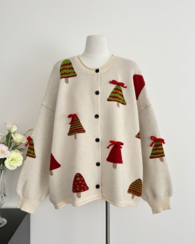 Korean style coat round neck sweater for women