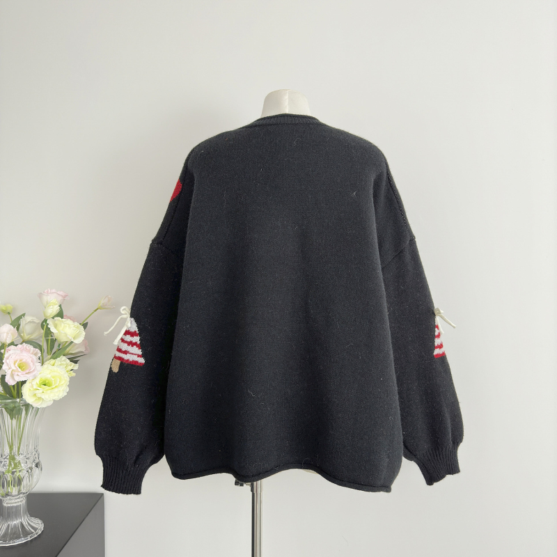 Korean style coat round neck sweater for women