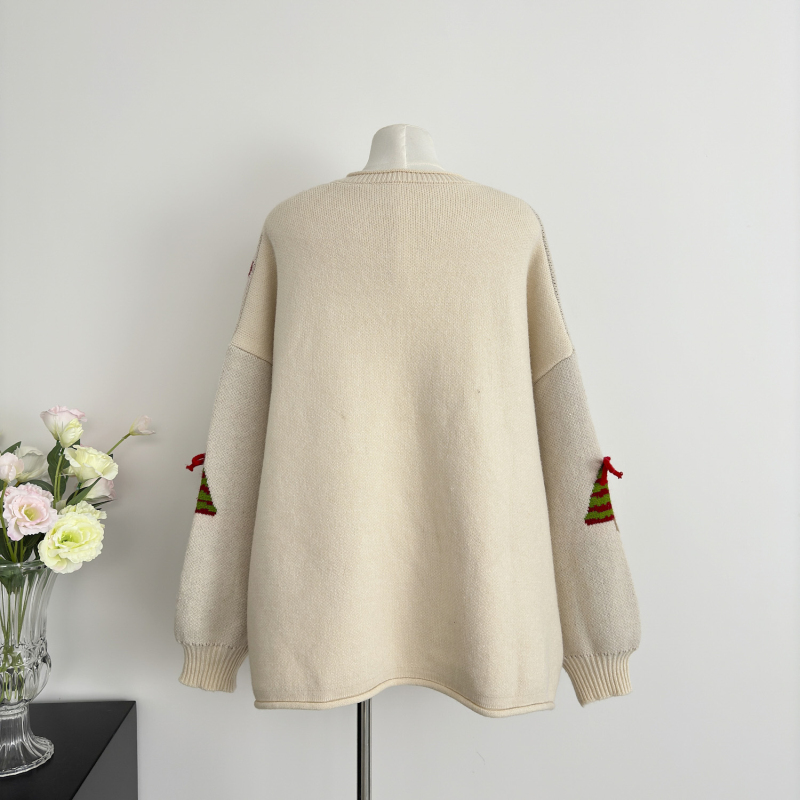 Korean style coat round neck sweater for women