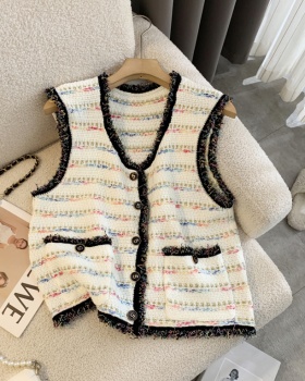 Chanelstyle sweater refinement waistcoat for women