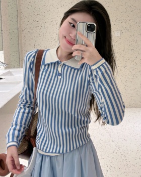 Blue-white tops unique sweater for women