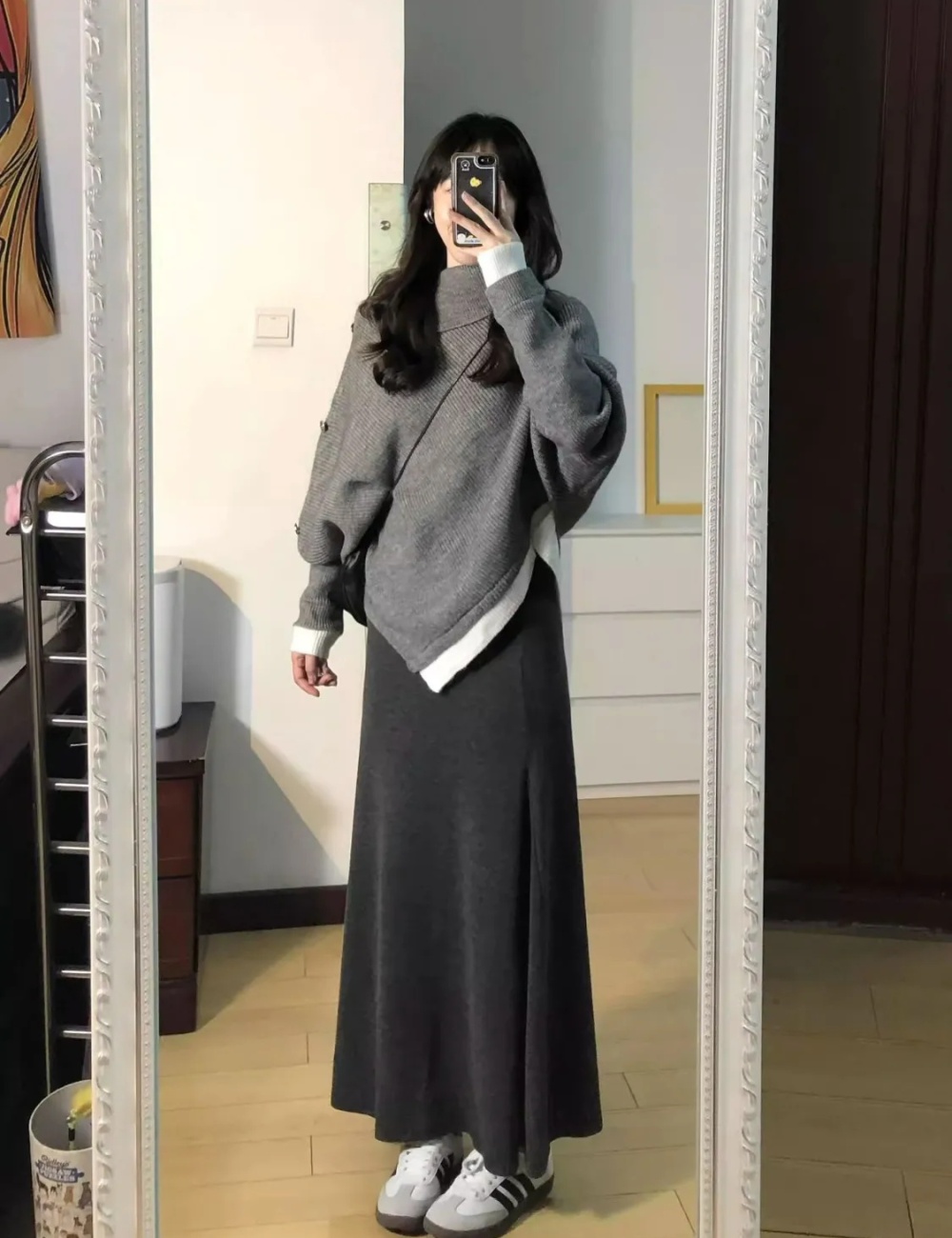 Irregular sweater autumn and winter cloak for women