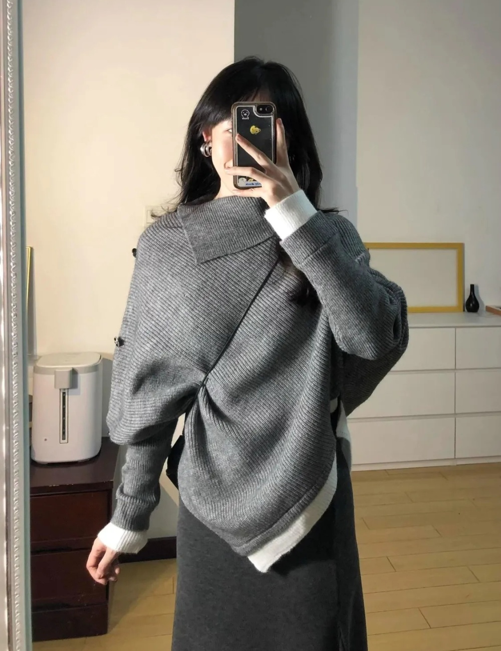 Irregular sweater autumn and winter cloak for women