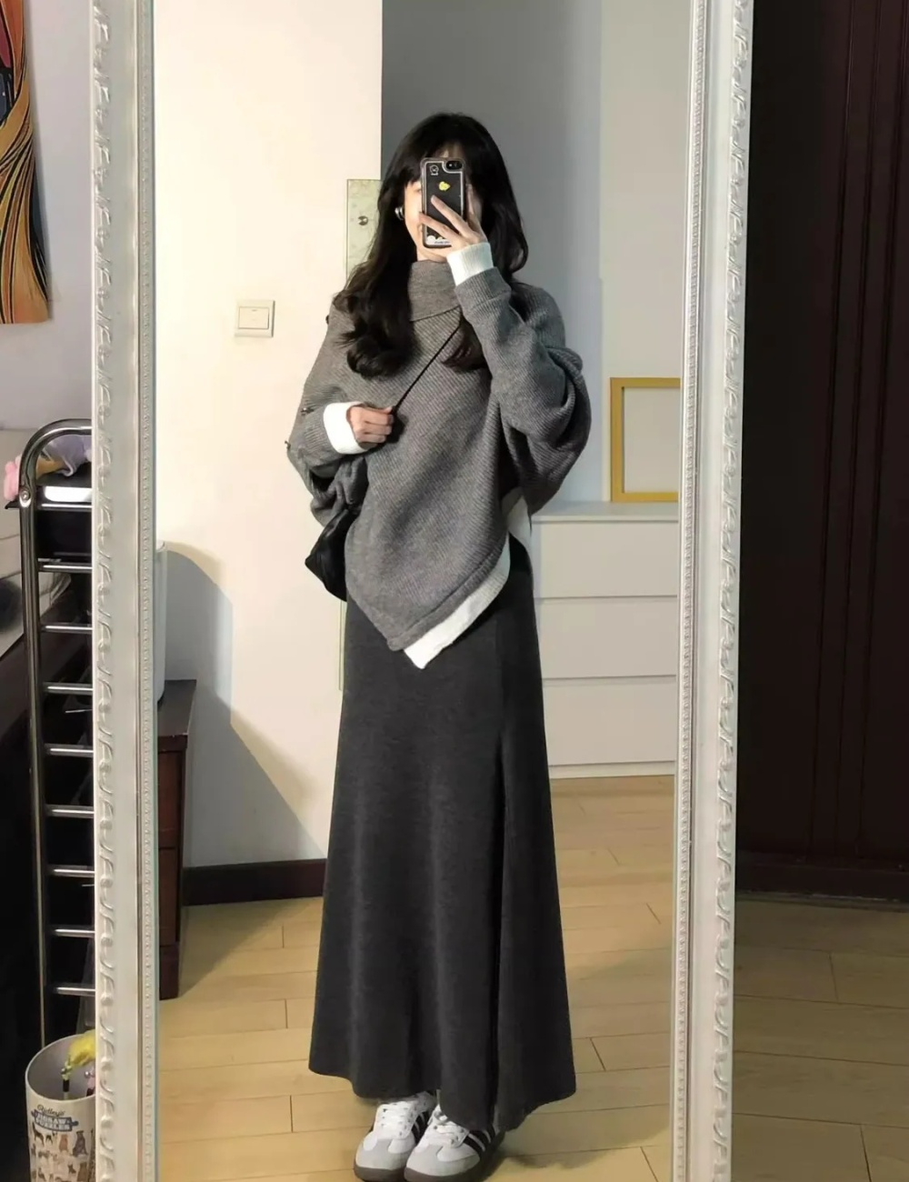 Irregular sweater autumn and winter cloak for women