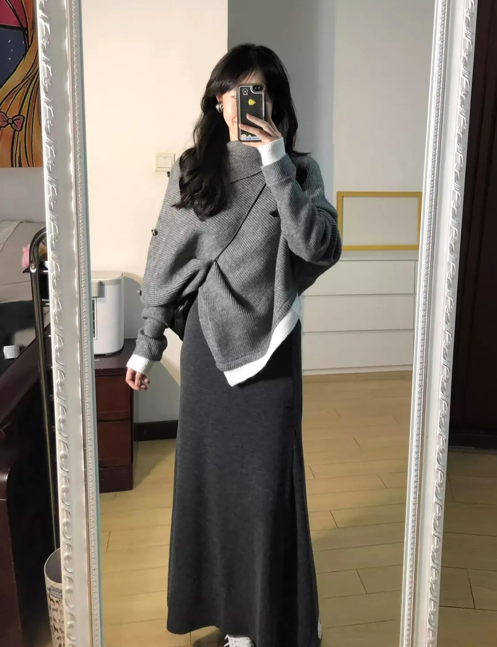 Irregular sweater autumn and winter cloak for women