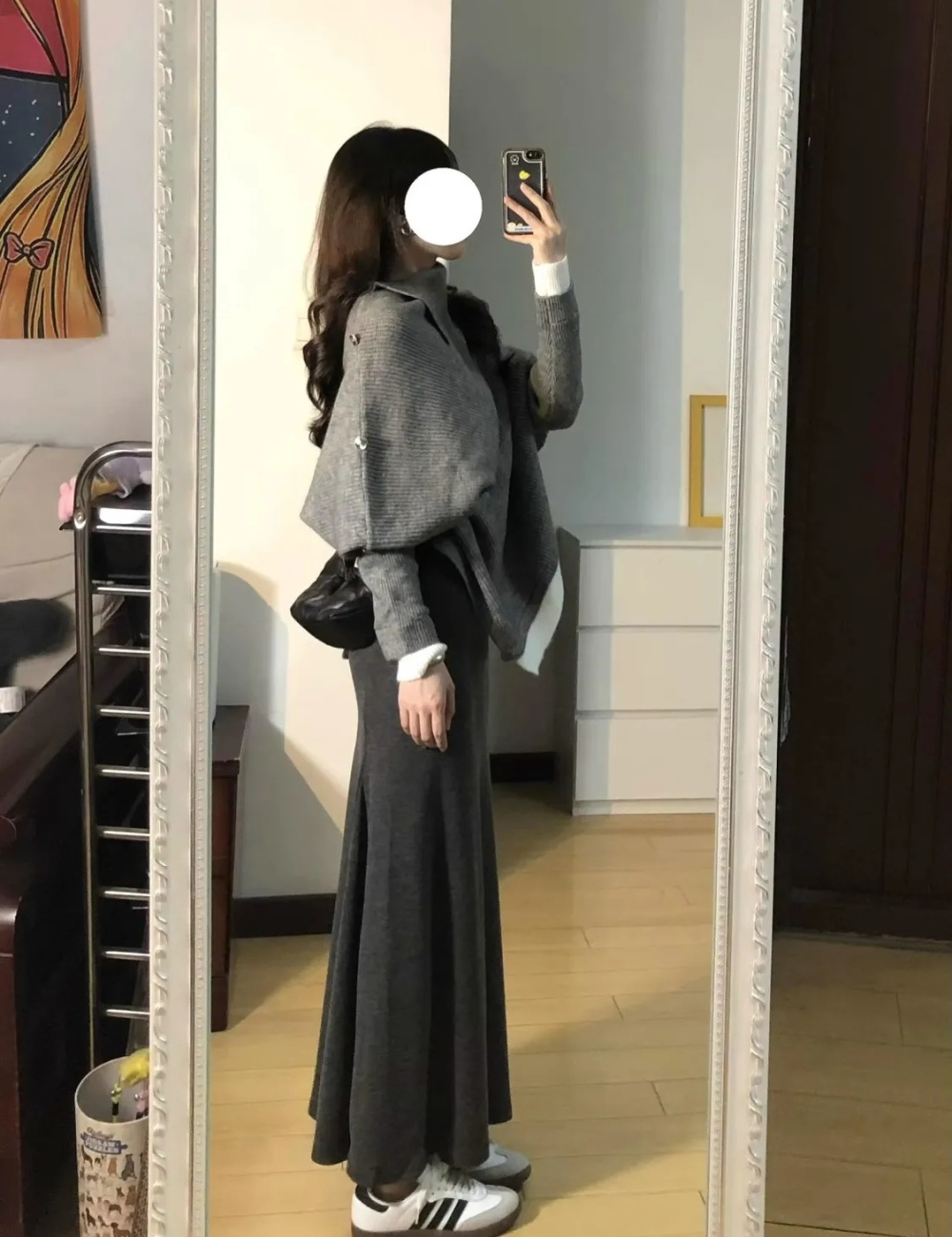 Irregular sweater autumn and winter cloak for women