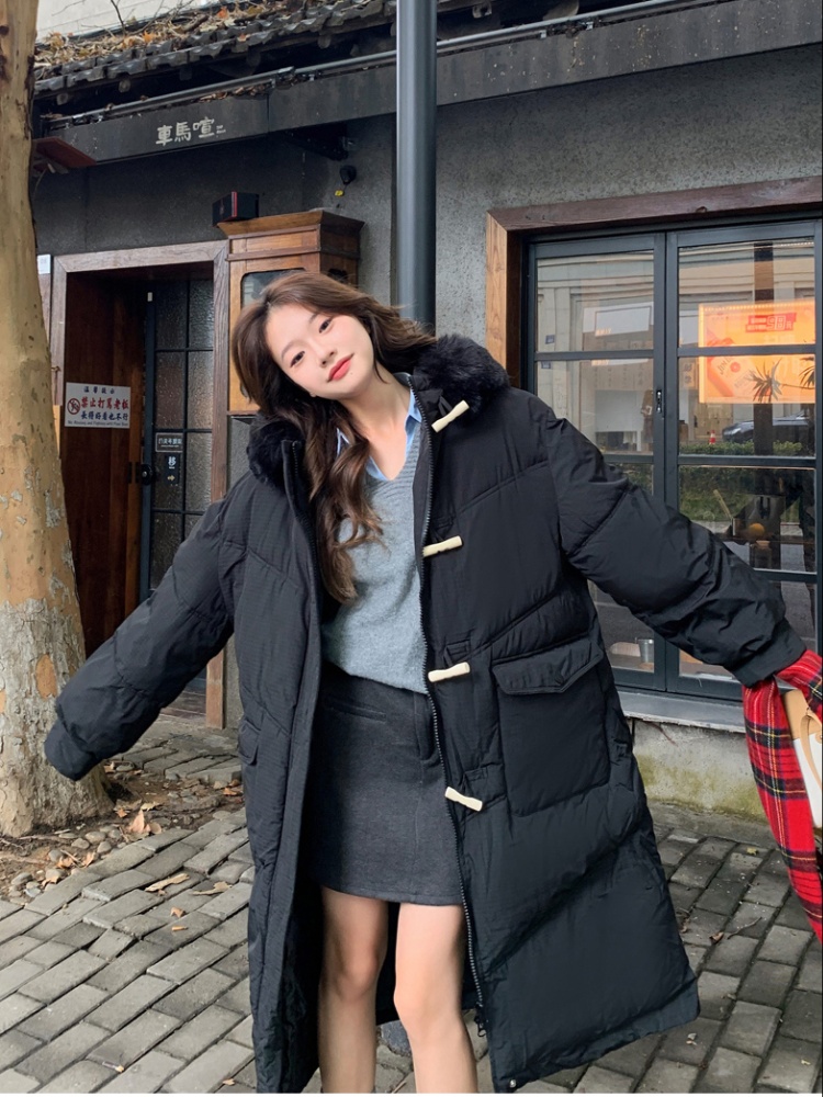 Korean style winter coat thick long cotton coat for women