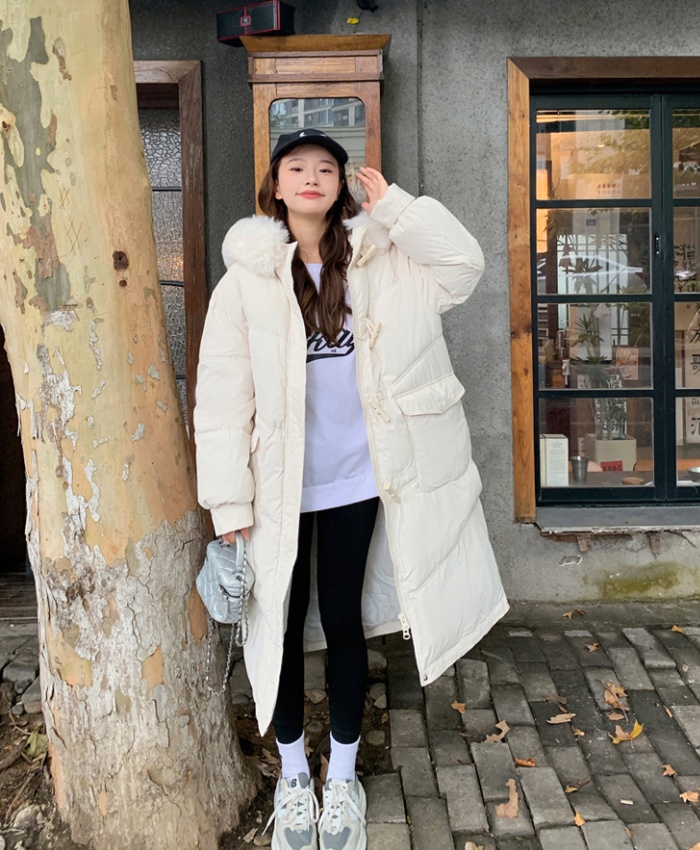 Korean style winter coat thick long cotton coat for women