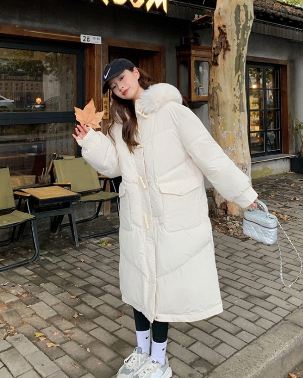 Korean style winter coat thick long cotton coat for women