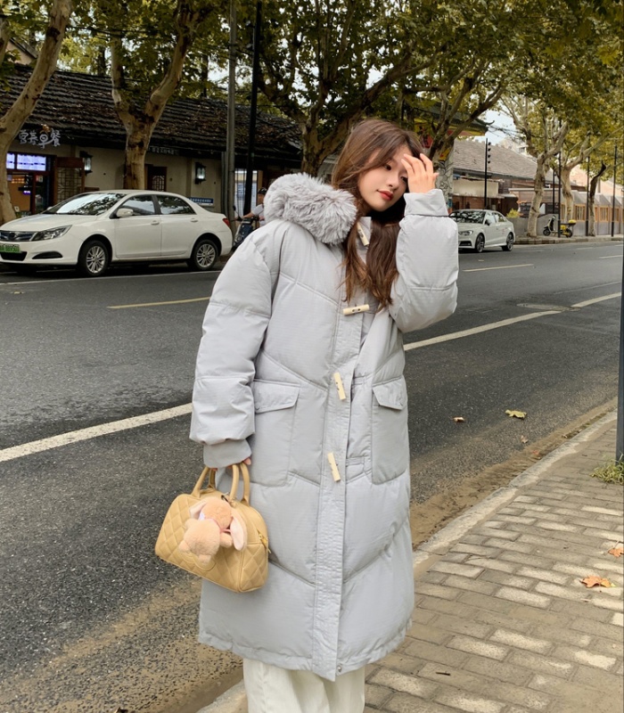 Korean style winter coat thick long cotton coat for women