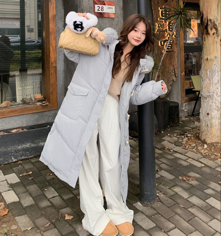 Korean style winter coat thick long cotton coat for women