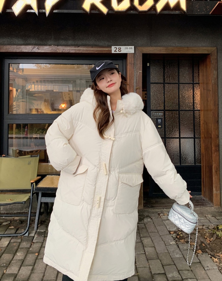 Korean style winter coat thick long cotton coat for women