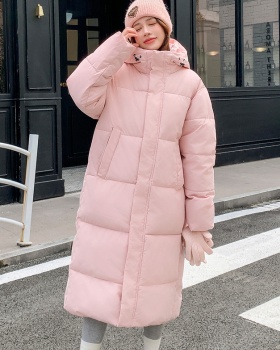 Winter loose coat exceed knee thick cotton coat for women