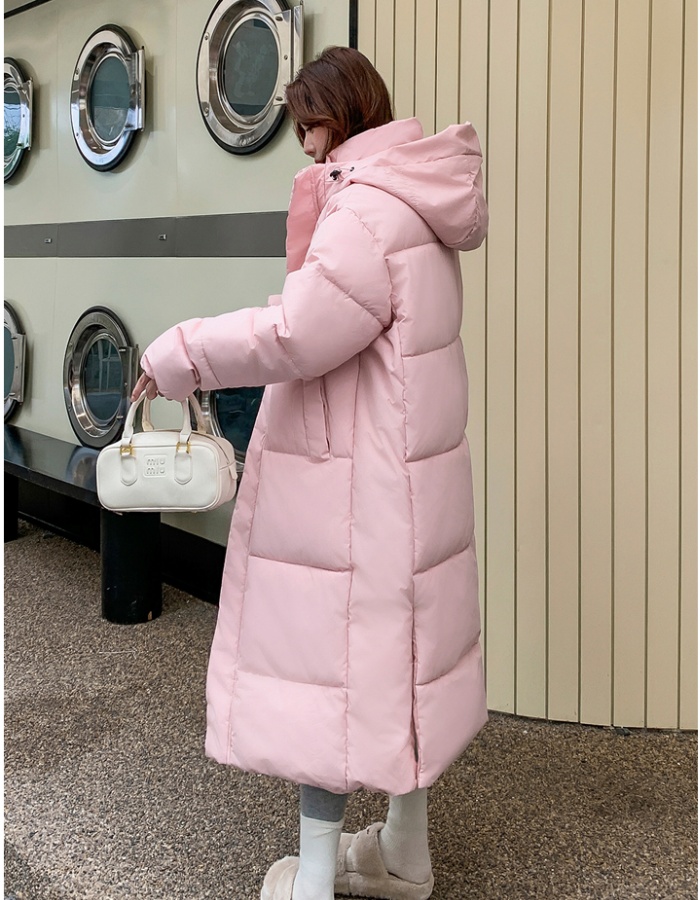 Winter loose coat exceed knee thick cotton coat for women